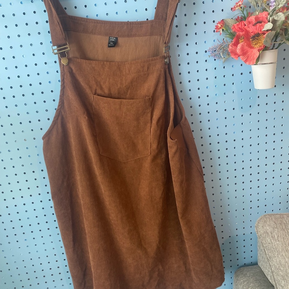 Shein Plus Corduroy Overall Dress